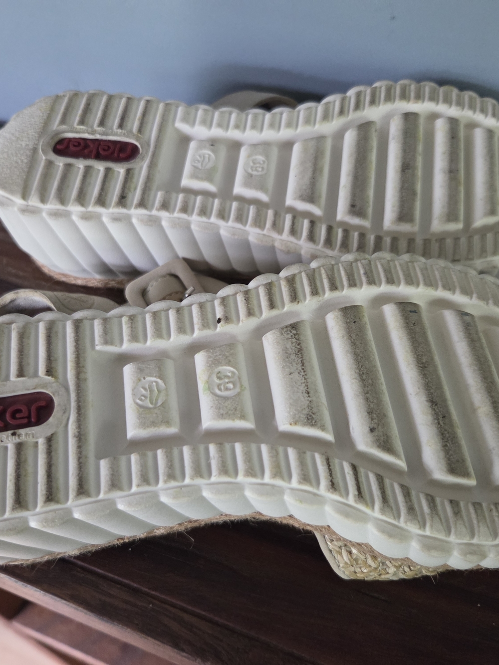 Rieker Beige Platform Sandals - Comfortable Summer Style - Picture 4 of 8